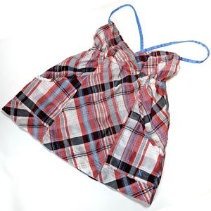 Hurley Plaid Babydoll Tank with Pockets VINTAGE XS